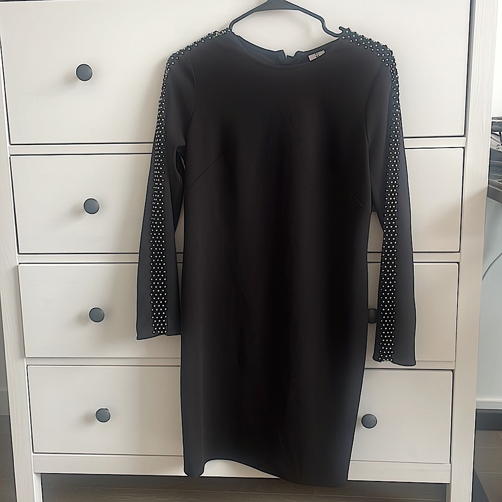 Julia Jordan Black Long Sleeve Dress with Stud Detail Size 2